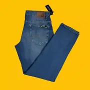 buffalo David Bitton Mens Sz 36x32 Ash-X Slim Stretch Whiskered Faded Blue Jeans