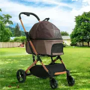 i.Pet Pet Stroller Dog Pram Large Cat Carrier Travel Foldable 4 Wheels Pushchair Double