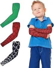 [DIDIBIRD] Arm Sleeves for Kids,3 Pairs Compression Arm Sleeve for Childs,UV Protection Sun Arm Sleeves,Tattoo Sleeves for Kids