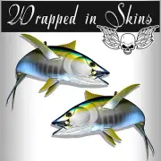 Yellowfin Tuna Decals Fish Stickers Vinyl Decals Tackle Box RV Trailer AFP-0114