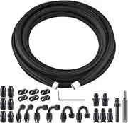 EVIL ENERGY 6AN PTFE Fuel Line Kit,E85 Nylon Braided Fuel Hose 20FT PTFE LS Swap EFI Fuel Line Fitting Kit AN6