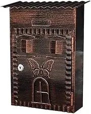 Exquisite Mailbox Classic Mailbox Post Box Galvanized Sheet Letter Box Key Lock Pendant Drop Box Anti Rust Parcel Box Wall Mount Suggestion Box Safer