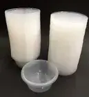 50 x 500ml Round Plastic Takeaway Food Container Sauce soup Box w Lid Reusable