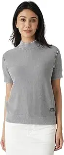 TravisMathew(トラヴィスマシュー) Travis Matthew 7AL502 Women's Short Sleeve Mock Neck Knit (Stone Washed) / Golf