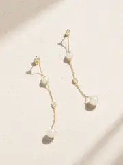 [Mizuki] Mizuki - 14-karat Gold, Pearl And Diamond Earrings - One size One size Gold
