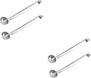 OHPHCALL 2sets Olive Jar Spoon Rustic Cherry Spoon Strainer Drain Hole for Easy Serving 2pcs*2