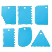 6 Pcs Plastic Clay Scraper, 1 Set Pottery Tools Soft Scraper, Blue