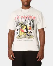 [MITCHELL & NESS] Mitchell & Ness St. Kilda Saints Character T-shirt Silver Marle - Size S S Silver Marle