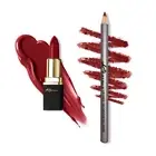 Khasana Lipstick & Lip Liner Set, Matte Finish, Soft & Smooth Color Matched Kit