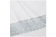 Kingtex 1500 Thread Count Crochet Lace Microfibre Sheet Set Single Ice Blue/White