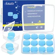 Ear Plugs for Sleeping, 8 Pair(16 Pieces) Moldable Noise Cancelling Silicone Ear