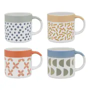 4pc Porto Loft 320ml Stoneware Mugs Coffee/Tea Drinking Cup w/Handle Assorted