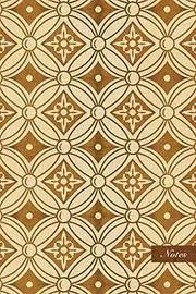 Notes: 6"x9" Unruled Blank Notebook - Round Curve Cross Ribbon Flower Frame - Retro Brown Worn Out Vintage Seamless Pattern Cover. Matte Softcover And Cream Interior Papers.Another Storyteller