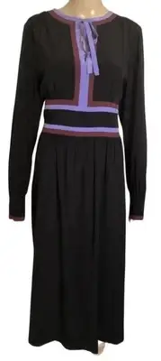Diane Von Furstenberg Cherry Dress in Black Silk Size 10 NWT