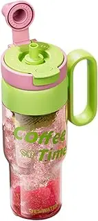 Iced Coffee Cup - Outdoor Sports Ice Cream Cup Water Bottle | Portable Leakproof Cup with Large Capacity Lid and Straw, 30oz Double Drinking Mouth Cup for Water, Iced Tea or Coffee