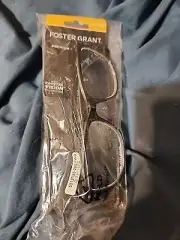Foster Grant Tristan Black Men Readers Square Spring Reading Glasses Case +2.00