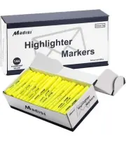 Madisi Highlighters Bulk Pack, Chisel Tip, (Pack of 144), Yellow Fluorescent