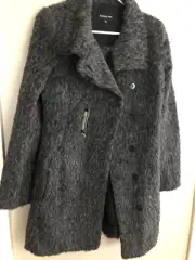 NWT PATRIZIA PEPE Charcoal Gray Wool/Alpaca Coat Size M $529