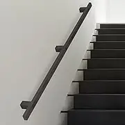 Black Stairs Handrail, 1ft-20ft Wrought Iron Safety Banister Hand Rail for Home Entrance Corridor, Wall Mount Railing Grab Bar with Installation Kit(17ft/510cm)