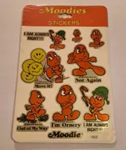 Ornery Moodies Foil Sticker Sheet Vintage Kent Toys NIP 1983