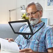 5X Hands-Free Magnifying Glass for Reading - Neck Wear Full Page Magnifier