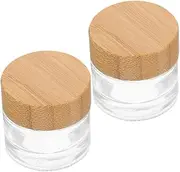 Sealed Glass Lotion Jars Wooden Lids Butter Jar Lids Body Powder Containers Sample Containers
