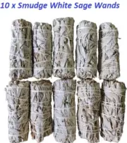 White Sage Smudge Sticks 10 x 4" Bundle Free Post California Salvia Apiana