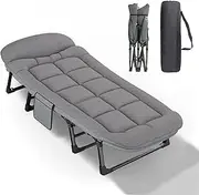 kapebow Adult Camping Cot with Mattress & Pillow - Lightweight Portable Folding Bed for Outdoor, Travel & Guest Use - Compact Foldable Design/Carry Bag (AU Camp Gear)