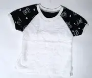 All natural cotton toweling T shirt style dribble Bib/Coverall/Smock: Teddy bear
