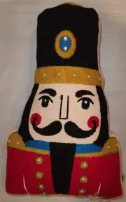 Novogratz Christmas Nutcracker Decorative Shaped Pillow Embroidered 18” Holiday