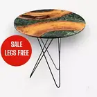 EPOXY COFFEE TABLE, RESIN CENTER TABLE, HANDMADE CORNER TABLE WITH LEGS