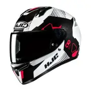 C10 Aspa Black White Red Full Face Helmet