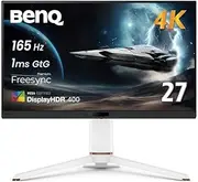 BenQ MOBIUZ EX271U 27” 4K eARC 165Hz 1ms DP 1.4 HDMI 2.1 65W USB-C Gaming Monitor, 95% P3, DisplayHDR 400, Freesync Premium, KVM, Pixsoul Engine, Remote Controller