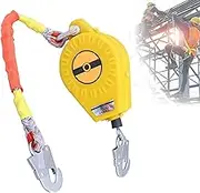 Fall Arrest Lanyard, Auto Retractable Device for Roofing Construction, Double Lock Structure Professional Fall Arrest Safety Harness, Self Retracting Lifeline with Large Hook for Aerial Work(10m)
