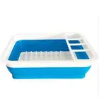 Kitchen Portable Collapsible Sink Dish Drainer Basket Drying Rack Organizer