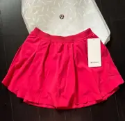 lululemon narrow waistband tennis skirt Cherry Mist Sz 4 NWT