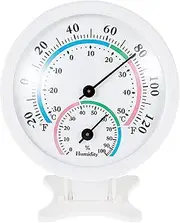 Temperature Humidity Monitor Gauge - Mechanical 2-in-1 Hygrometer Thermograph Gauge,Indoor Temperature Analog Meter Easy to Read for Breeding Box, Refrigerator