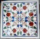 Marquetry Art Bed Side Table Top for Bedroom Decor Square Marble Coffee Table