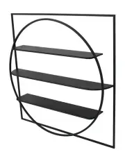 [Willow & Silk] Storage Metal Wall Hanging 3-Shelf in Black