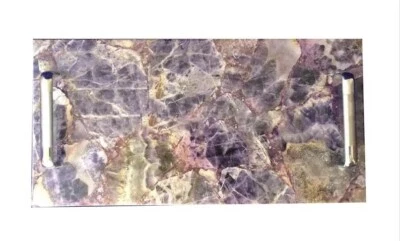 12"x18" Amethyst Stone Cheese Platter Tray, Breakfast Tray, Handmade Work, Gifts