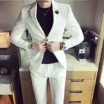 FINDSENSE品牌 韓國男 西裝外套穿搭 兩件式套裝 成套西裝 西裝修身 外套+褲子