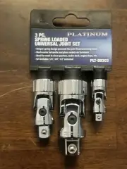 Platinum Tech 3pc Spring Loaded Universal Joint Adapter Set 1/4, 3/8 & 1/2 99303