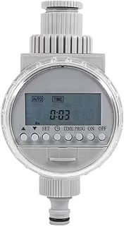 FLEXMAN Electronic Sprinkler Timer, LCD Display Electronic Water Timer Garden Irrigation Controller Intelligent Digital Irrigation Controller with Solar Panel for Garden Yard