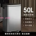 帶蓋廚房垃圾桶腳踏式30L不銹鋼大號商用室內辦公室大容量翻蓋50L