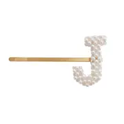 Culturesse The Pearly 6.5cm Alloy Letter J Hair Clip Women's Accessory Pearl