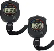 2 Pack Multi-Function Electronic Digital Sport Stopwatch Timer, Large Display wi