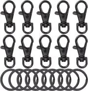 10 Sets Swivel Clasps Lanyard Snap Hook and Flat Key Rings Metal Hooks Key Chain