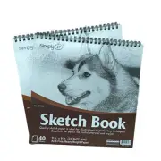 2pk Sketch Paper Pad 9"x9" 40 Sheets Each Spiral Book
