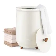 Costway 23L Towel Warmer Bucket Large Bucket-Style Hot Towel Steamer w/Fragrant Disc Holder/3 Heat Levels/Timer Bathroom Grey