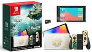 NEW Nintendo Switch OLED ZELDA ToTK Console + Screen Protector & SD Bundle